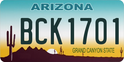 AZ license plate BCK1701