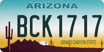 AZ license plate BCK1717