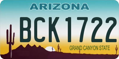 AZ license plate BCK1722