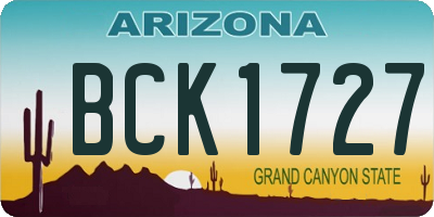 AZ license plate BCK1727