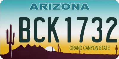 AZ license plate BCK1732