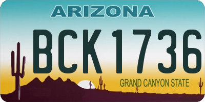 AZ license plate BCK1736