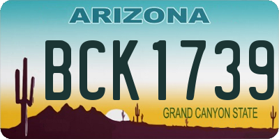 AZ license plate BCK1739