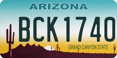 AZ license plate BCK1740