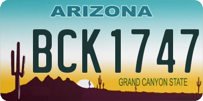 AZ license plate BCK1747