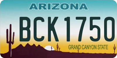 AZ license plate BCK1750