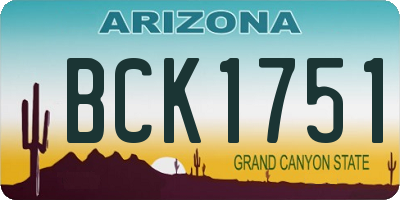 AZ license plate BCK1751