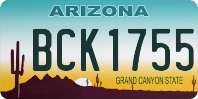 AZ license plate BCK1755