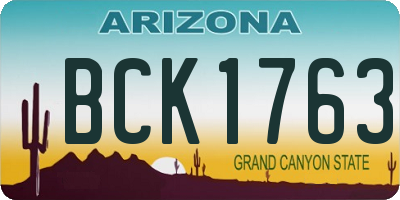 AZ license plate BCK1763