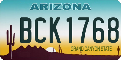 AZ license plate BCK1768