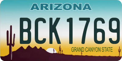 AZ license plate BCK1769