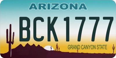 AZ license plate BCK1777