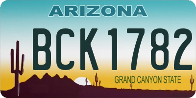 AZ license plate BCK1782