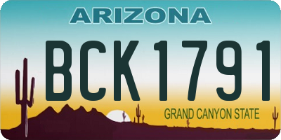 AZ license plate BCK1791