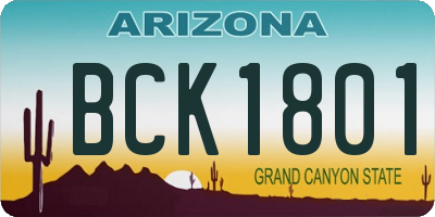 AZ license plate BCK1801