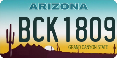 AZ license plate BCK1809