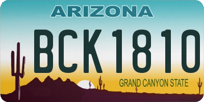 AZ license plate BCK1810