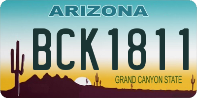 AZ license plate BCK1811