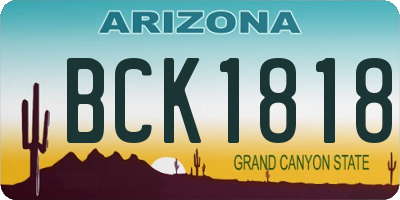 AZ license plate BCK1818