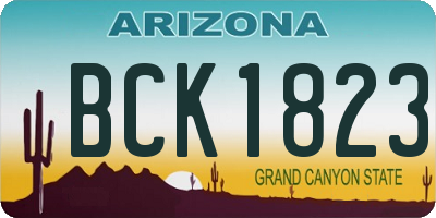 AZ license plate BCK1823