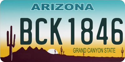 AZ license plate BCK1846