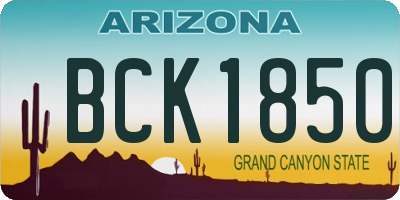 AZ license plate BCK1850