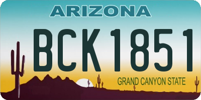 AZ license plate BCK1851