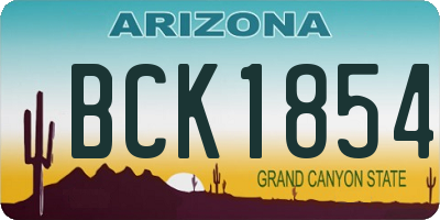 AZ license plate BCK1854