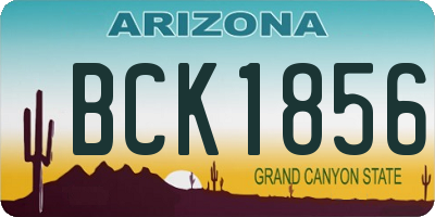 AZ license plate BCK1856