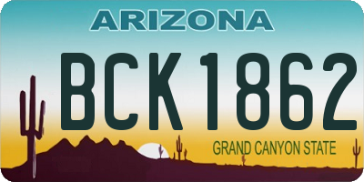 AZ license plate BCK1862