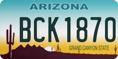 AZ license plate BCK1870