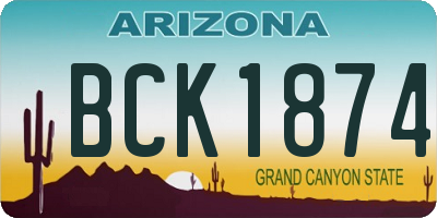 AZ license plate BCK1874