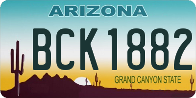 AZ license plate BCK1882