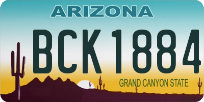 AZ license plate BCK1884