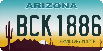 AZ license plate BCK1886