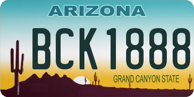 AZ license plate BCK1888