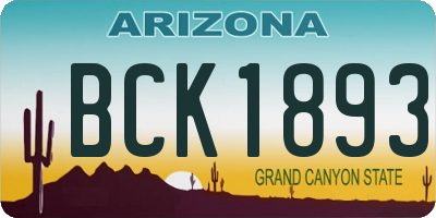 AZ license plate BCK1893