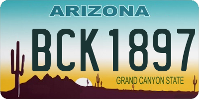 AZ license plate BCK1897