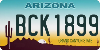 AZ license plate BCK1899