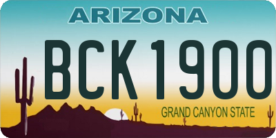 AZ license plate BCK1900