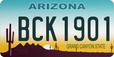 AZ license plate BCK1901