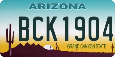 AZ license plate BCK1904