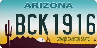 AZ license plate BCK1916