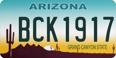 AZ license plate BCK1917