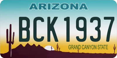 AZ license plate BCK1937