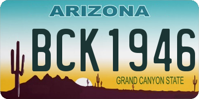 AZ license plate BCK1946