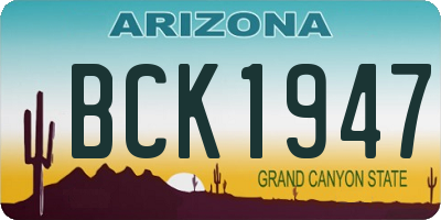 AZ license plate BCK1947