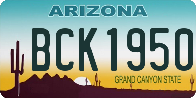 AZ license plate BCK1950