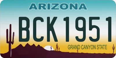 AZ license plate BCK1951