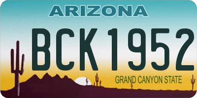 AZ license plate BCK1952